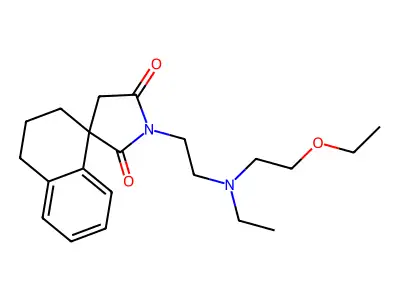 Spiro(naphthalene-1(2H),3'-pyrrolidine)-2',5'-dione, 3,4-dihydro-1'-(2-((2-ethoxyethyl)ethylamino)ethyl)-, (+-)- structure