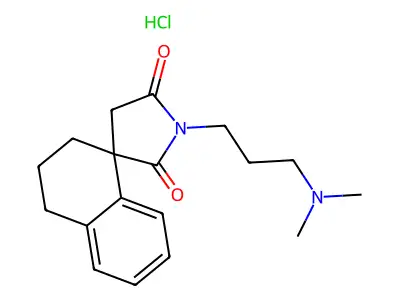 Spiro(naphthalene-1(2H),3'-pyrrolidine)-2',5'-dione, 3,4-dihydro-1'-(3-(dimethylamino)propyl)-, hydrochloride, (+-)- structure