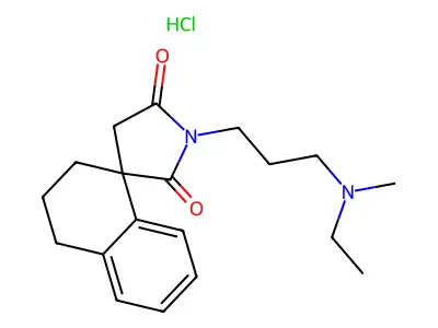Spiro(naphthalene-1(2H),3'-pyrrolidine)-2',5'-dione, 3,4-dihydro-1'-(3-(ethylmethylamino)propyl)-, hydrochloride, (+-)- structure