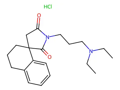 Spiro(naphthalene-1(2H),3'-pyrrolidine)-2',5'-dione, 3,4-dihydro-1'-(3-(diethylamino)propyl)-, hydrochloride, (+-)- structure