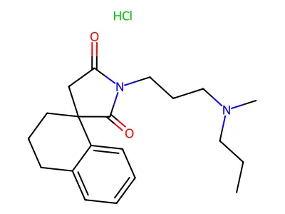 Spiro(naphthalene-1(2H),3'-pyrrolidine)-2',5'-dione, 3,4-dihydro-1'-(3-(methylpropylamino)propyl)-, hydrochloride, (+-)- structure