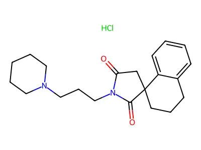 Spiro(naphthalene-1(2H),3'-pyrrolidine)-2',5'-dione, 3,4-dihydro-1'-(3-piperidinopropyl)-, hydrochloride, (+-)- structure