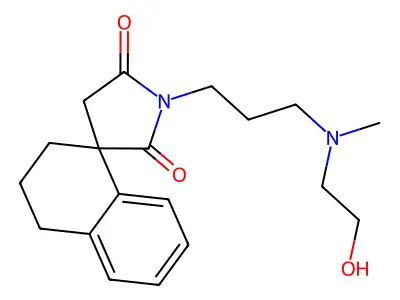 Spiro(naphthalene-1(2H),3'-pyrrolidine)-2',5'-dione, 3,4-dihydro-1'-(3-((2-hydroxyethyl)methylamino)propyl)-, (+-)- structure