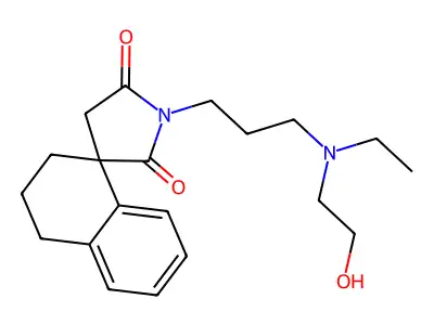 Spiro(naphthalene-1(2H),3'-pyrrolidine)-2',5'-dione, 3,4-dihydro-1'-(3-(ethyl(2-hydroxyethyl)amino)propyl)-, (+-)- structure