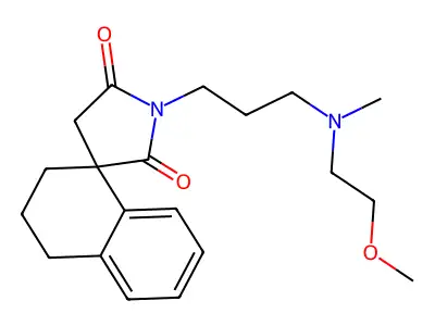 Spiro(naphthalene-1(2H),3'-pyrrolidine)-2',5'-dione, 3,4-dihydro-1'-(3-((2-methoxyethyl)methylamino)propyl)-, (+-)- structure