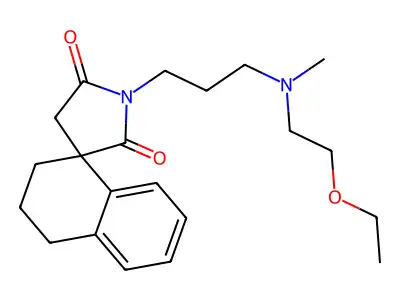 Spiro(naphthalene-1(2H),3'-pyrrolidine)-2',5'-dione, 3,4-dihydro-1'-(3-((2-ethoxyethyl)methylamino)propyl)-, (+-)- structure