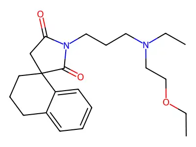 Spiro(naphthalene-1(2H),3'-pyrrolidine)-2',5'-dione, 3,4-dihydro-1'-(3-((2-ethoxyethyl)ethylamino)propyl)-, (+-)- structure