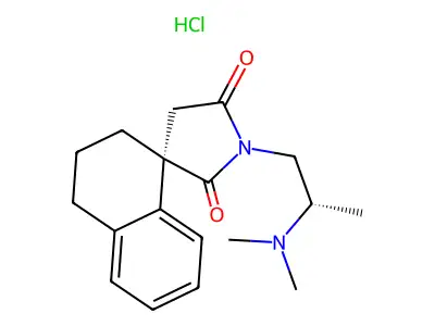 Spiro(naphthalene-1(2H),3'-pyrrolidine)-2',5'-dione, 3,4-dihydro-1'-(2-(dimethylamino)propyl)-, hydrochloride, (+-)- structure