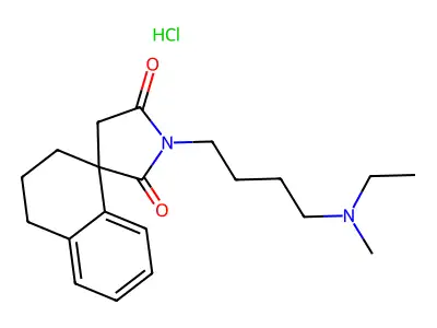 Spiro(naphthalene-1(2H),3'-pyrrolidine)-2',5'-dione, 3,4-dihydro-1'-(4-(ethylmethylamino)butyl)-, hydrochloride, (+-)- structure