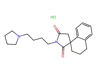 Spiro(naphthalene-1(2H),3'-pyrrolidine)-2',5'-dione, 3,4-dihydro-1'-(4-(1-pyrrolidinyl)butyl)-, hydrochloride, (+-)- structure