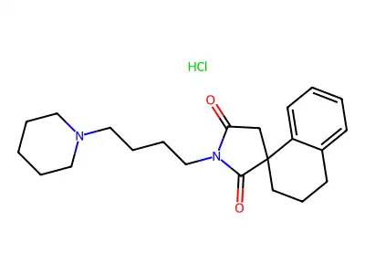 Spiro(naphthalene-1(2H),3'-pyrrolidine)-2',5'-dione, 3,4-dihydro-1'-(4-piperidinobutyl)-, hydrochloride, (+-)- structure