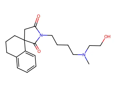 Spiro(naphthalene-1(2H),3'-pyrrolidine)-2',5'-dione, 3,4-dihydro-1'-(4-((2-hydroxyethyl)methylamino)butyl)-, (+-)- structure