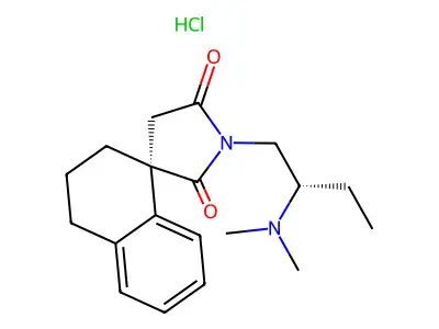 Spiro(naphthalene-1(2H),3'-pyrrolidine)-2',5'-dione, 3,4-dihydro-1'-(2-(dimethylamino)butyl)-, hydrochloride, (+-)- structure