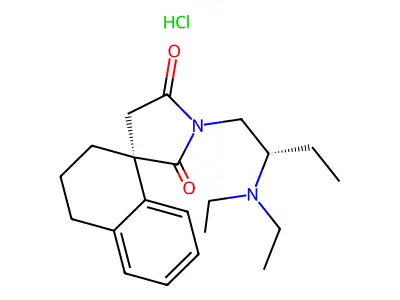 Spiro(naphthalene-1(2H),3'-pyrrolidine)-2',5'-dione, 3,4-dihydro-1'-(2-(diethylamino)butyl)-, hydrochloride, (+-)- structure