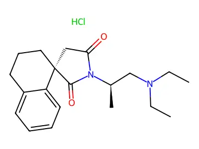 Spiro(naphthalene-1(2H),3'-pyrrolidine)-2',5'-dione, 3,4-dihydro-1'-(2-(diethylamino)-1-methylethyl)-, hydrochloride, (+-)- structure