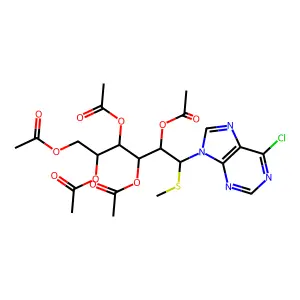 [2,3,4,5-Tetraacetyloxy-6-(6-chloropurin-9-yl)-6-methylsulfanylhexyl] acetate structure