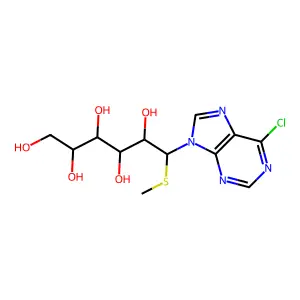 6-(6-Chloropurin-9-yl)-6-methylsulfanylhexane-1,2,3,4,5-pentol structure