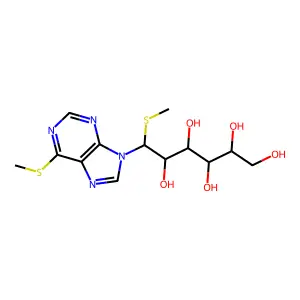 6-Methylsulfanyl-6-(6-methylsulfanylpurin-9-yl)hexane-1,2,3,4,5-pentol structure