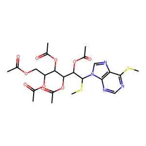 [2,3,4,5-tetraacetyloxy-6-methylsulfanyl-6-(6-methylsulfanylpurin-9-yl)hexyl] acetate structure