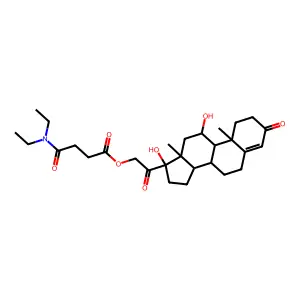 Pregn-4-ene-3,20-dione, 21-(4-(diethylamino)-1,4-dioxobutoxy)-11,17-dihydroxy-, (11beta)- structure