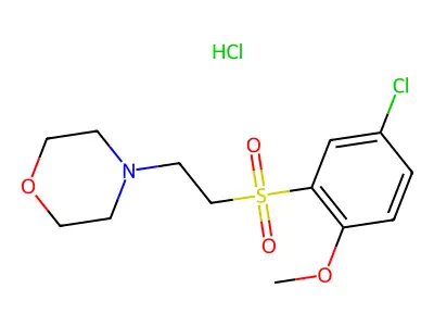 Morpholine, 4-(2-((5-chloro-2-methoxyphenyl)sulfonyl)ethyl)-, hydrochloride structure