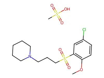 Piperidine, 1-(3-((5-chloro-2-methoxyphenyl)sulfonyl)propyl)-, methanesulfonate structure