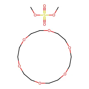 Dimethyl sulfate;1,4,7,10,13,16-hexaoxacyclooctadecane structure