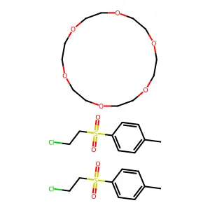 1-[(2-chloroethyl)sulfonyl]-4-methylbenzene- 1,4,7,10,13,16-hexaoxacyclooctadecane(2:1) structure