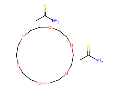 Ethanethioamide;1,4,7,10,13,16-hexaoxacyclooctadecane structure