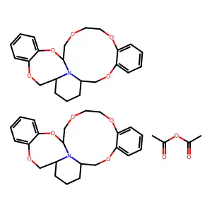 Acetic acid, anhydride, compd. with 19,20,22,23-tetrahydro-12H-7,11-nitrilo-6H-dibenzo(b,k)(1,4,7,10,13)pentaoxacycloeicosin (1:2) structure
