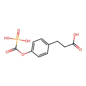 Benzenepropanoic acid, 4-((phosphonocarbonyl)oxy)- structure