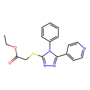 Ethyl 2-(4-phenyl-5-(4-pyridyl)-1,2,4-triazol-3-ylthio)acetate structure