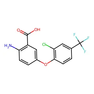 2-Amino-5-[2-chloro-4-(trifluoromethyl)phenoxy]benzoic acid structure