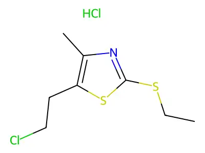 Thiazole, 5-(2-chloroethyl)-2-(ethylthio)-4-methyl-, hydrochloride structure