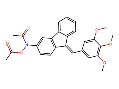 [Acetyl-[9-[(3,4,5-trimethoxyphenyl)methylidene]fluoren-3-yl]amino] acetate structure