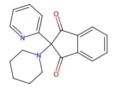 2-(1-Piperidinyl)-2-(2-pyridinyl)-1H-indene-1,3(2H)-dione structure