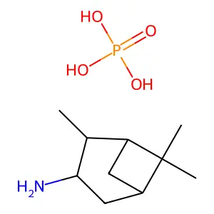 Phosphoric acid;2,6,6-trimethylbicyclo[3.1.1]heptan-3-amine structure