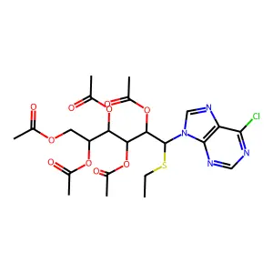 [2,3,4,5-Tetraacetyloxy-6-(6-chloropurin-9-yl)-6-ethylsulfanylhexyl] acetate structure