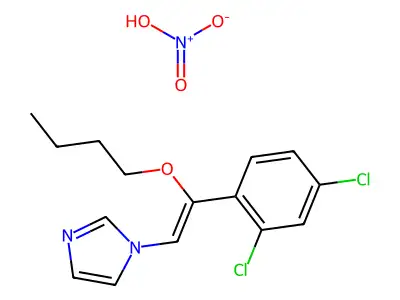 1H-Imidazole, 1-(2-butoxy-2-(2,4-dichlorophenyl)ethenyl)-, mononitrate structure