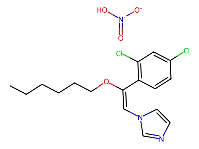 1H-Imidazole, 1-(2-(2,4-dichlorophenyl)-2-(hexyloxy)ethenyl)-, mononitrate structure