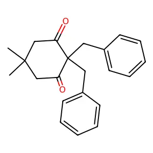 2,2-Dibenzyl-5,5-dimethyl-1,3-cyclohexanedione structure