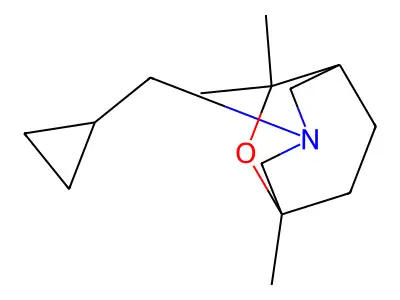 6-Oxa-3-azabicyclo(3.2.2)nonane, 3-(cyclopropylmethyl)-5,7,7-trimethyl- structure