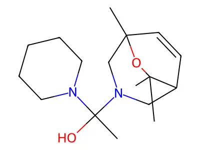 6-Oxa-3-azabicyclo(3.2.2)nonane, 5,7,7-trimethyl-3-(1-piperidinylacetyl)- structure