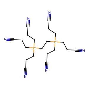 (Ethane-1,2-diyl)bis[tris(2-cyanoethyl)phosphanium] structure