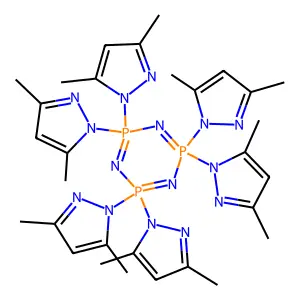 2,2,4,4,6,6-hexakis(3,5-dimethylpyrazol-1-yl)-1,3,5-triaza-2 structure