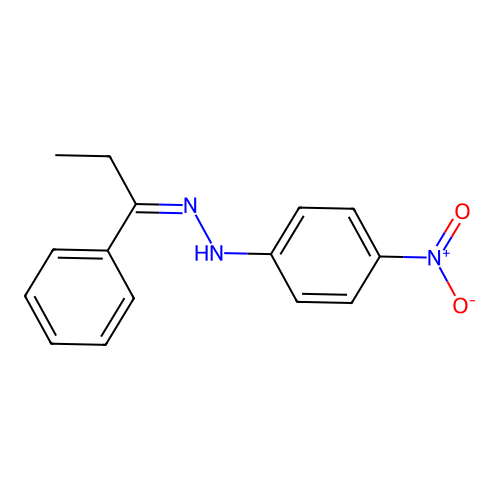 4-nitro-N-(1-phenylpropylideneamino)aniline structure