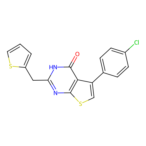 5-(4-Chlorophenyl)-2-(2-thienylmethyl)-3-hydrothiopheno[2,3-d]pyrimidin-4-one structure