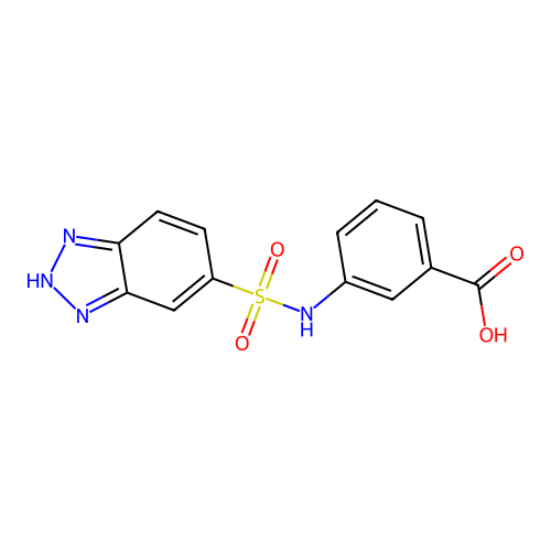 3-(1H-1,2,3-benzotriazole-5-sulfonamido)benzoic acid structure