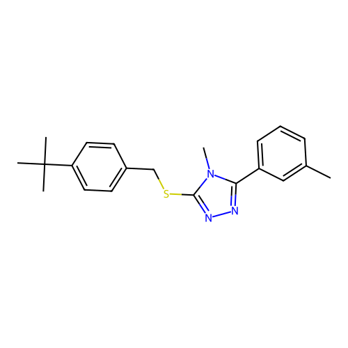 3-[(4-tert-butylbenzyl)sulfanyl]-4-methyl-5-(3-methylphenyl)-4H-1,2,4-triazole structure