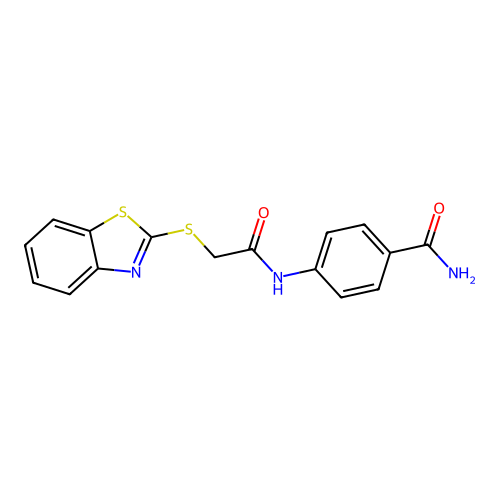 4-(2-Benzothiazol-2-ylthioacetylamino)benzamide structure
